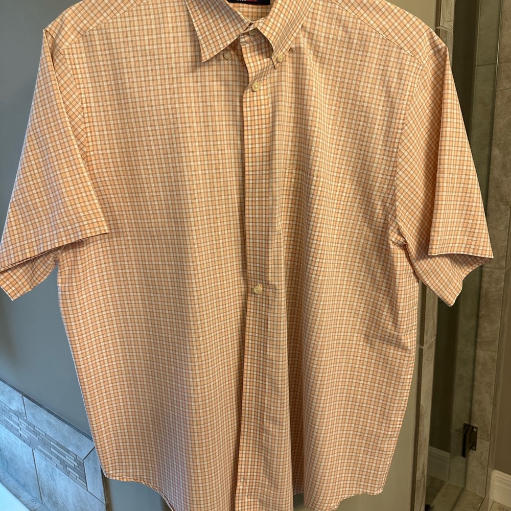 Men's Orange Checkered Shirt